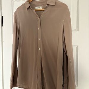 Everlane Beige Button-Up Blouse